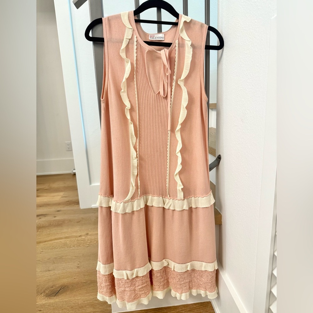 Red Valentino Knit Sleeveless Mini Dress.
